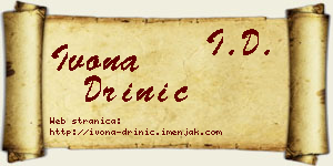 Ivona Drinić vizit kartica